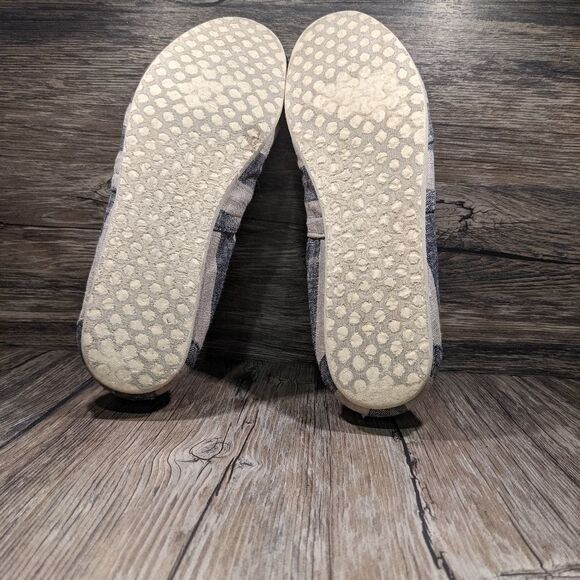 TOM's Blue/Tan Striped Flats - Picture 4 of 7